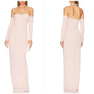 Ceren Ocak Knit Maxi Dress Sleeveless Halter Neck Casual Pink Size Medium